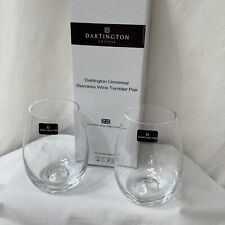 Dartington Crystal Universal Stemless Wine Tumbler Pair New & Boxed