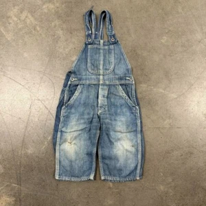 Vintage 1930s Donut Buttons Selvedge Kids Denim Overalls - Picture 1 of 8