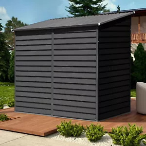 Outdoor Garden Storage Shed Lean To Steel Shed Lockable Latch Tool Bike Shelter - Picture 1 of 8
