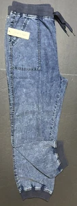 Doe & Rae lightweight denim joggers size L new with tags - Picture 1 of 9