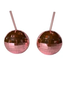 Disco Ball Vaso Rosa 14oz San Valentín Lote De 2 - Imagen 1 de 3