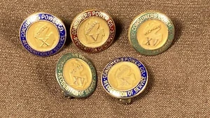 Lot of 5 Vintage Enamel Service Pin Consumer Power Co of Michigan Electric Co. - Picture 1 of 10