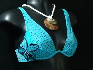 Victoria's Secret Bra 34B Very Sexy Plunge hibiscus blue - Picture 1 of 12