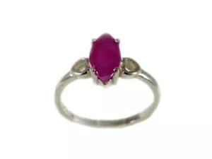 18thC Antique 1¾ Ruby + Silver Ring: Ancient Celt Talisman Druid Magic Amulet - Picture 1 of 9
