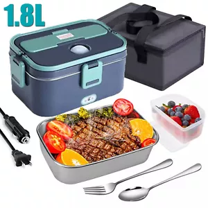 80W 1.8L Electric Heating Lunch Box Portable Car & Office Food Warmer Container - Picture 1 of 10