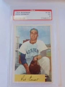 Tarjeta 1954 Bowman Dick Gernert #146 PSA 5 Boston Red Sox - Imagen 1 de 2
