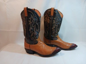 Botas de Vaquero Tony Lama De Colección 6243 Piel de Lagarto Punta de Ala Talla 10B Etiqueta Negra - Imagen 1 de 24