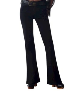 Paige Genevieve Damenjeans hoher Bund Schlag 27 x 32 schwarz hergestellt in den USA - Bild 1 von 8