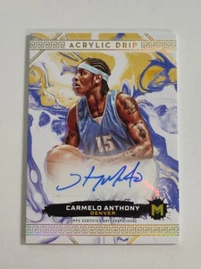 2023 24 TOPPS MOTIF CARMELO ANTHONY ACRYLIC DRIP QUINN GOLD AUTO 1/1 EO1 - Picture 1 of 2