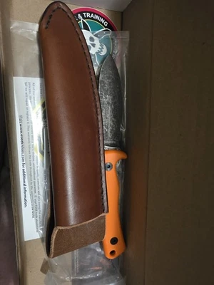 ESEE Ashley Game Knife (AGK) Black 1095 Blade with Orange G-10 Handles - Image 1 of 4