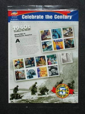 Celebrate the Century, 1 sheet, sealed, 1940s, USPS, Scott #3186 - Image 1 of 2