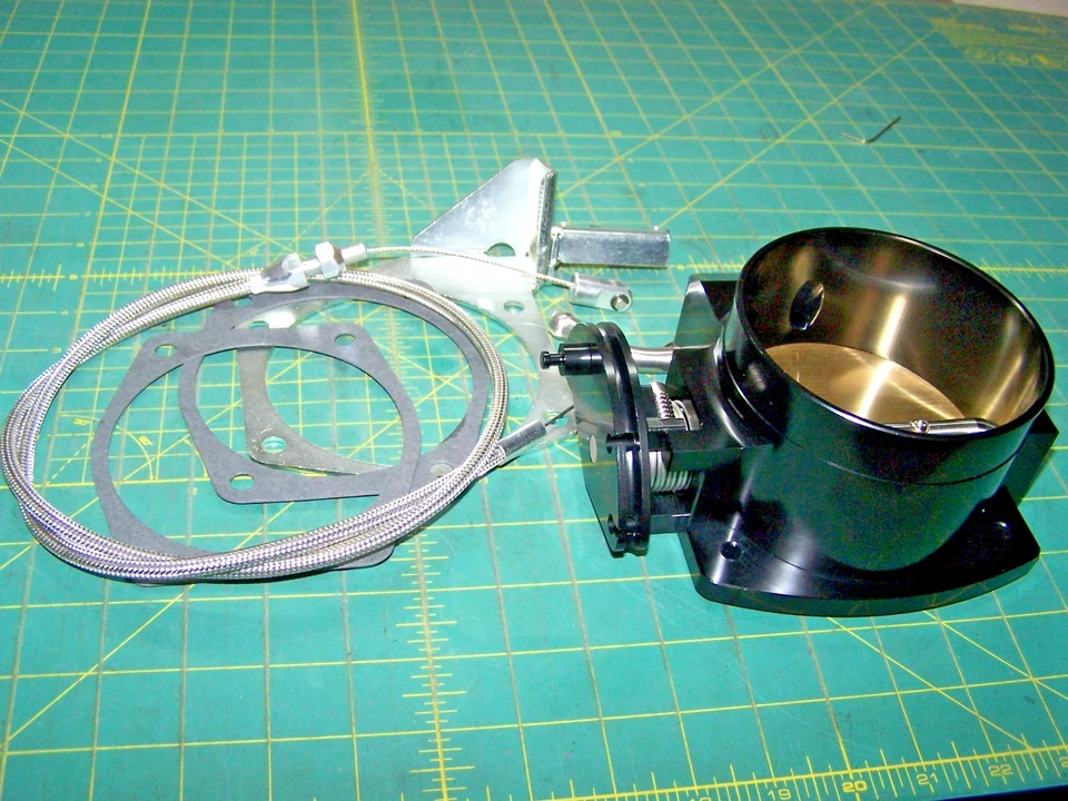 Corpo do acelerador LS 102mm 4 parafusos, suporte do cabo do acelerador, cabo do acelerador, juntas - Imagem 1 de 4