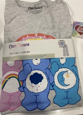 NEW Care Bears Tee And Leg Pyjama Sleep Set Womens M - Imagem 1 de 4