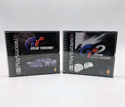 Gran Turismo 1 y 2 Playstation PS1 GT1 GT2 Etiqueta Negra Teated Resurged  Foto 1 de 4