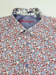 Camicia manica corta Robert Graham vestibilità classica uomo taglia 4XL gatti selvatici stampa animalier - Foto 1 di 11