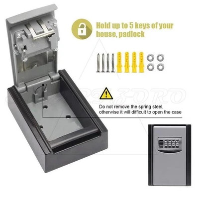 4 Digit outdoor High Security Wall Mounted Key Safe Box Code Secure Lock Storage - image 1 of 4