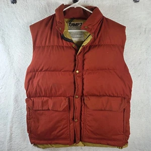 Vintage Camp 7 Down Puffer Vest Red Hooded Outdoor Gorpcore Size M - Picture 1 of 5