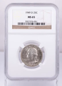 Certified 1949-D Silver Washington Quarter NGC MS65 25c - Picture 1 of 4