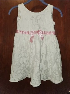 est 1989 Place 5T Lace Dress With Pink Ribbon Tie - Picture 1 of 3