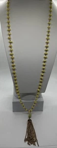 Encantador Collar Borla Tono Dorado Estación Piedra Cuentas Amarillas Charlie 34" - Imagen 1 de 12