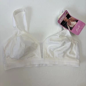 Vintage Lilyette Fashion Support Wireless Bra White NWT 34D Sport - Picture 1 of 8