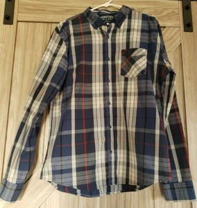 Levi Strauss Signature Men Long Sleeve Blue Plaid Shirt Size L - Picture 1 of 6