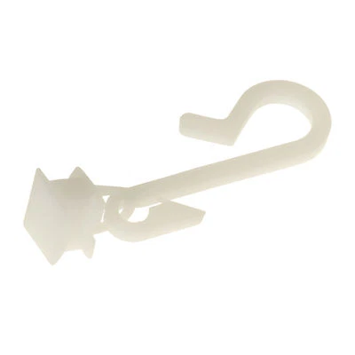 WHITE REPLACEMENT BATHROOM SHOWER CURTAIN HOOKS RUNNERS GLIDER RAIL TRACKS CLIPS