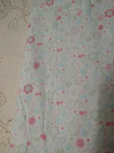 Floral Flannel Fabric Ditsy Pink Flowers Rosebuds Floral 21x44 - Picture 1 of 3