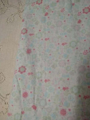 Floral Flannel Fabric Ditsy Pink Flowers Rosebuds Floral 21x44 - Image 1 of 3