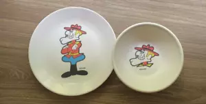 VTG SET Dudley Do-Right Plate & Bowl Canadian Mountie Police Rocky Bullwinkle - Picture 1 of 7