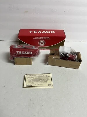 ERTL TEXACO 1918 Ford Runabout w/ Tanker Trailer Diecast Bank 1:25 VTG BRAND NEW - Image 1 of 4
