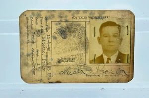 1942 New York Port US Coast Guard ID Card - ORIGINAL OOAK Paper Ephemera - Bild 1 von 2