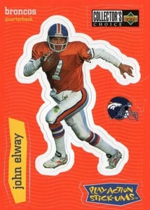 1997 STICK-UMS Upper Deck JOHN ELWAY Denver BRONCOS Football Card NFL #S17 - Picture 1 of 2