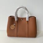 Gold Brown 36 GM Pebble Leather Satchel Tote Bag w/ Wide Crossbody Strap