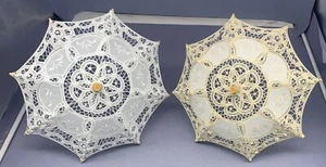Regenschirm Spitze Renaissance beige weiß Hochzeit Braut Deko Foto - Bild 1 von 6