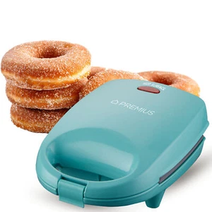 PREMIUS Ceramic Non-Stick Mini Snack Donut Maker, Turquoise, 2 Inch Mold, 4 Coun - Picture 1 of 6
