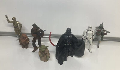 Various Star Wars Figures Including DARTH VADER 4.5"-Red Light Saber  Lucas film - Image 1 of 4