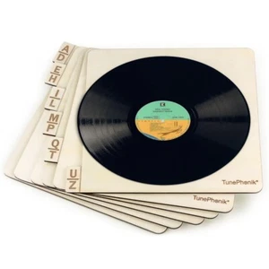 TunePhonik Horizontal Wooden Laser Cut Record Organizers for Vinyl LPs - Picture 1 of 7