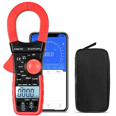 BTMETER Zangenmessgerät 2000A AC/DC-Stromspannung Digital Multimeter Temp Tester - Bild 1 von 4