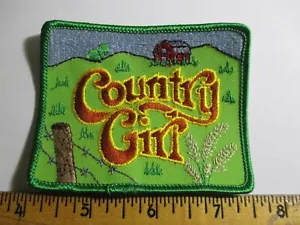 Country Girl Patch Cowgirl Farming Animals Horses Cows Vintage NOS 70s - Picture 1 of 4