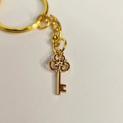 Skeleton Key - Golden Charm Keychain / Pendant Key Ring  — 第 1/3 张图片