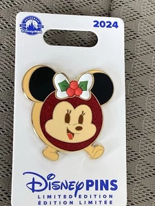 Natale Minnie Mouse Munching 3d fiocco vischio LE Disney spilla 2024 - Foto 1 di 1