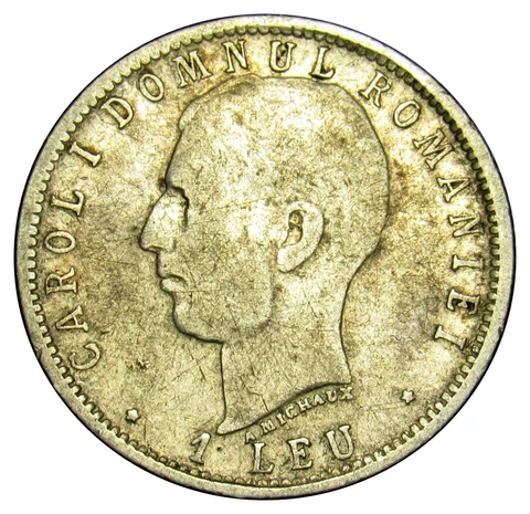 Romania 1 Leu silver coin 1906 KM#34 - Registered mail Cover