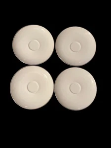 Set Of 4 Vintage Johann Haviland Wedding Ring White Platinum Tim 5-7/8” Saucers - Picture 1 of 4