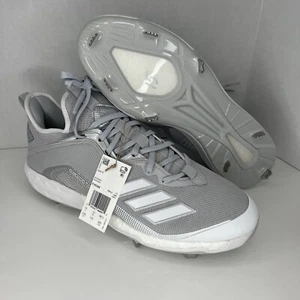 Adidas Icon 6 Baseball Metal Cleats Grey White Men’s Sz 13.5 FV9344 NEW! - Picture 1 of 7