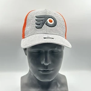 Philadelphia Flyers Gray Trucker Hat Mens Adjustable Mesh Snapback NHL - Picture 1 of 8