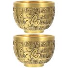2 Pack Brass Ornaments Tibetan Offering Bowls Treasure Basin