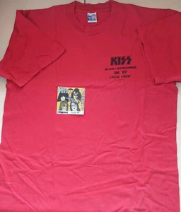 KISS ALIVE Worldwide REUNION Tour 96/97 ORIGINAL Local Crew Concert T Shirt XL - Picture 1 of 2