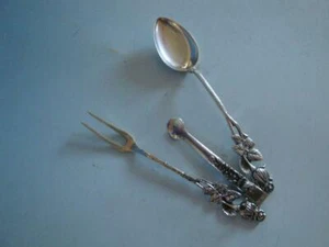 HK19-297: 3 Miniatur Besteckteile Hildesheimer Rose 800/835er Silber  - Bild 1 von 3