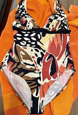 Kenneth Cole New York Women's Tank-Style One-Piece Swimsuit Size 12 Rich Colors - Image 1 of 4